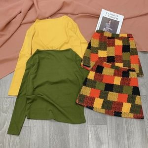 combo shirt and short skirt with pants inside.